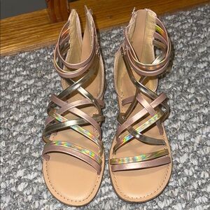 Cat & Jack Brown and Gold Strappy Sandals